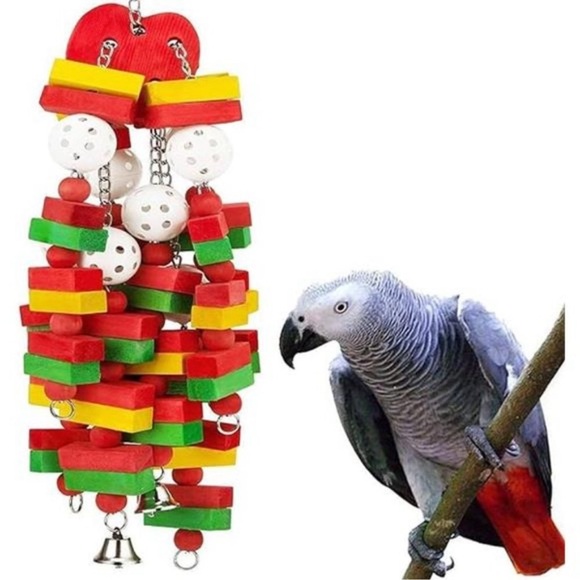 Bird Toys Parrot Toys with Nature Wood Bird Chewing Toys for Small& Medium Birds - Picture 7 of 8